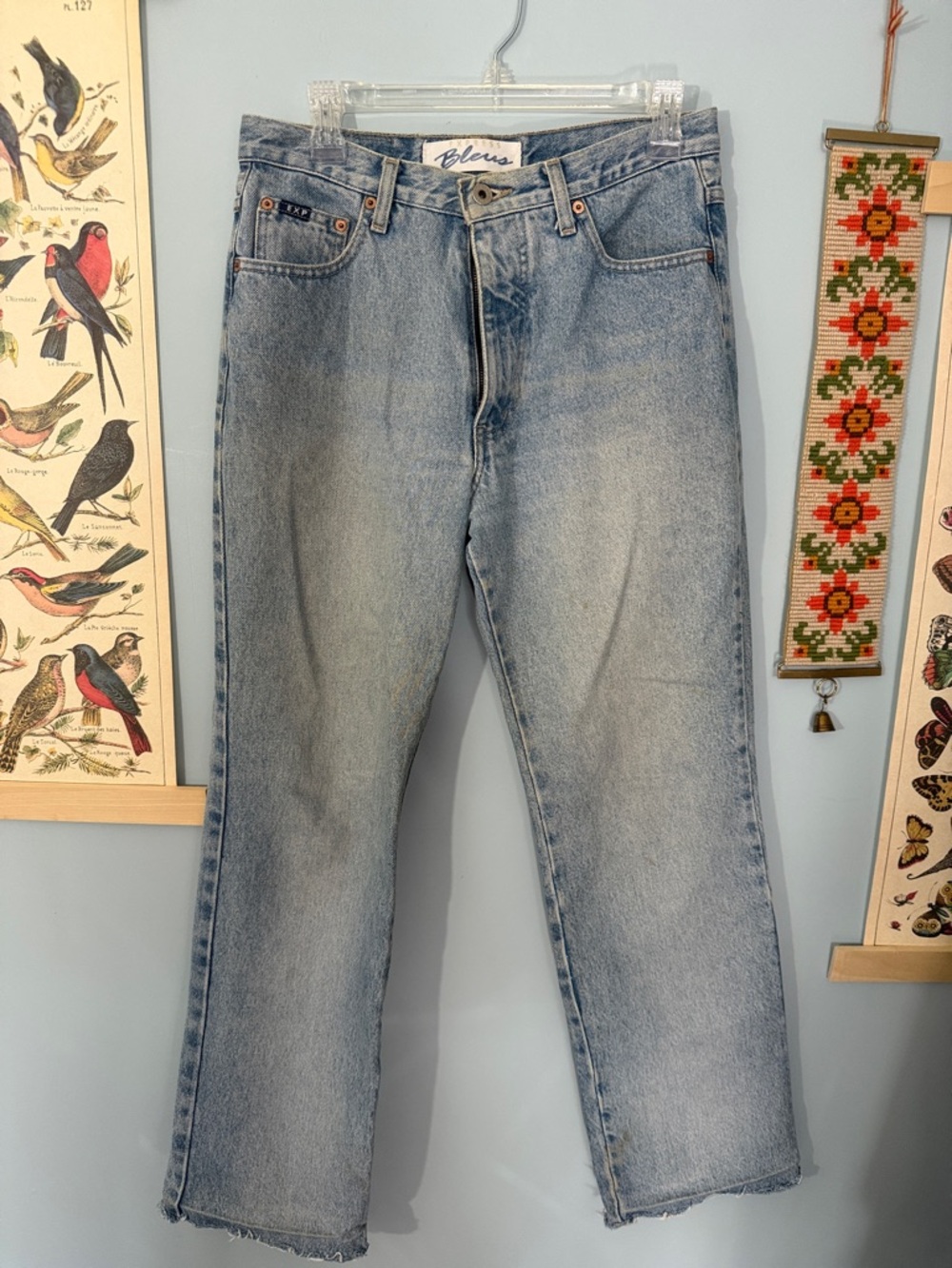 Vintage Express Bleus Flare Jeans 90s Bootcut 7/8R 15in Flat